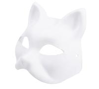 MLWSKERTY Hand-Painted Foxes Mask Masquerade Half Face Halloween Party DIY Cat Japanese Anime Cosplay Japanese Anime Cosplay Hand-painted Foxes Half Face Diy Cat