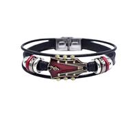 MLWSKERTY Handmade Multilayer Leather Bracelet Fashion Wristband Elegant Party Jewelry Fashionable Women for Daily Party Mens Leather