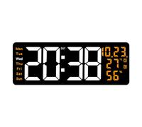 MLWSKERTY Horloge Murale LED Grand Écran avec Télécommande Affichage De La Température Date Et Semaine 12/24 Heures pour des Décorations Élégantes Bureau À Domicile Moniteurs Température