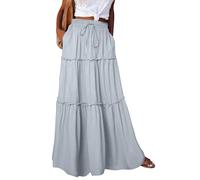 MLWSKERTY Jupes Maxi pour Femmes à Plusieurs Niveaux Une Ligne Longue élastique Haute balançoire décontractée Jupe Maxi pour Femmes Une Ligne à Plusieurs Niveaux