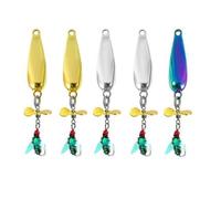 MLWSKERTY Metal Fly Fishing Baits Spoon Spinner Sequins Lures Fly with Propellers Vibrating Blade Artificial