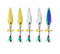 MLWSKERTY Metal Fly Fishing Baits Spoon Spinner Sequins Lures Fly with Propellers Vibrating Blade Artificial