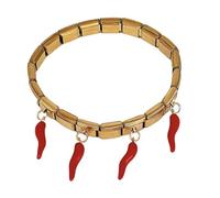 MLWSKERTY Pendentif coloré avec breloque fruit et piment, bracelet en acier inoxydable pour femmes et filles, accessoire de mode