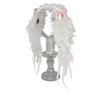 MLWSKERTY Punk Hairband with Punk Lace and Angel Wing Bowknot Adjustable for Women Girl Costume Event Accessories Gothic Angel Wing