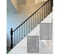 MLYAYE Balustres d'intérieur carrés en Aluminium Modernes avec Patins pivotants, poteaux d'escalier Robustes Noirs, piliers métalliques, Assemblage Facile, colonnes(20pack)