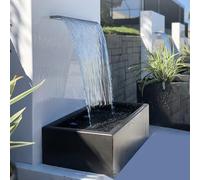 MLYAYE Déversoir de la Cascade Fontaine de Piscine à débordement de Jardin d'eau extérieure, caractéristique de Spa d'étang à Poissons rectangulaire Commercial(Black,46 inch/117 cm)