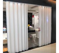 MLYAYE Porte AccordéOn Coulissante Pliante Brise-Vue Blanc Porte de Séparation Pliable, 170 180 190 200 210 cm de Haut Stores Balcon Portes Coulissantes Plissées Porte avec Serrure(WxH-195x200cm)