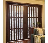 MLYAYE Porte AccordéOn Coulissante Pliante Heavy Duty Double Wall Accordion Folding Door, Waterproof PVC Privacy Glass Doors for Room Divider/Closet/Home/Bedroom, No Lower Rails(295x205cm)