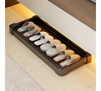 MLYAYE Porte-chaussures extractible Portable sous le lit, caché pour ne pas se pencher sur l'étagère organisateur De Rail De rebond, Zapatera(Black,710x310mm/28x12inch)