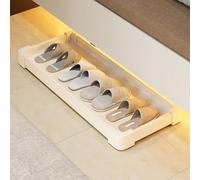 MLYAYE Porte-chaussures extractible Portable sous le lit, caché pour ne pas se pencher sur l'étagère organisateur De Rail De rebond, Zapatera(White,860x460mm/34x18inch)