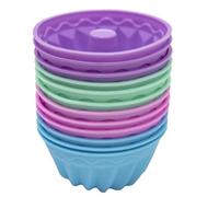 Mlying Lot de 12 mini moules à kouglof en silicone réutilisables pour muffins, cupcakes, petits gâteaux, mini kouglof Ø 8 cm, hauteur 5 cm