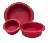 Mlying Lot de 3 moules à gâteau ronds en silicone, antiadhésifs, pour gâteaux, cheesecakes et pains, 10 + 15 + 20 cm (forme ronde, 3 pièces de 10 + 15 + 20 cm)
