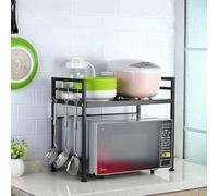MLYIQI Support Extensible pour Four à Micro-Ondes à Charge Lourde,2 Niveaux Support d'étagère pour Four à Micro-Ondes Hauteur réglable Suspendus Organisateur de Rangement,Porte casseroles épices