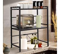 MLYIQI Support Extensible pour Four à Micro-Ondes à Charge Lourde,3 Niveaux Support d'étagère pour Four à Micro-Ondes Hauteur réglable Suspendus Organisateur de Rangement,Porte casseroles épices