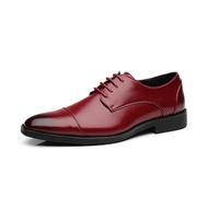MlYJmer Chaussure Derby Homme Ville Habillées Affaires à Lacets Oxford pour Hommes Casual Costume Mariage,Rouge,41 EU