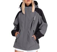 Mlykosd Veste softshell imperméable pour femme - Veste de pluie légère pour femme - Veste de randonnée - Grandes tailles - Col montant confortable - Veste de course coupe-vent - Coupe droite - Veste