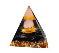 Mlysnd Pyramide Orgonite, Pyramide, Cristal de RéSine Orgonite Pyramide Pierre de GuéRison Incrusté de Fleur de Capucine pour La DéCoration de Table à La Maison(Style 1)