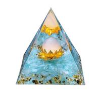 Mlysnd Pyramide Orgonite, Pyramide, Cristal de RéSine Orgonite Pyramide Pierre de GuéRison Incrusté de Fleur de Capucine pour La DéCoration de Table à La Maison(Style 2)
