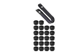 Mlyvax Lot de 4 enjoliveurs gris et argentés + 22 cache-écrous noirs + 1 clé à molette (noir + argenté)