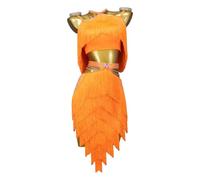 MLYYX Bretelles Robes De Danse Latine pour Femmes Fringe Tango Cha Cha Performance Vêtements De Danse Combinaison Professionnelle De Compétition De Salsa Creuse pour Rumba,D,3XS