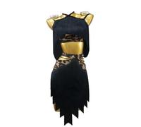 MLYYX Bretelles Robes De Danse Latine pour Femmes Fringe Tango Cha Cha Performance Vêtements De Danse Combinaison Professionnelle De Compétition De Salsa Creuse pour Rumba,C,3XL