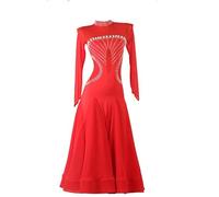 MLYYX Concours De Danse De Salon À Col Haut Habit,Rouge,M