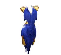 MLYYX Robe Charleston Jupe De Danse Latine À Franges Robes De Danse De Salon pour Femmes Tenue De Danse Professionnelle Salsa Rumba,C,M