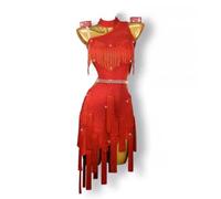 MLYYX Robe De Concours De Danse Latine Professionnelle pour Femmes Tenue De Danse De Salon Tango À Paillettes Costume De Performance Cha Cha Moderne Dos Nu,A,S