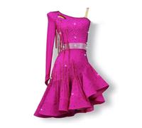 MLYYX Robe de Danse de Salon Haut de Gamme Robes Latines Jupe d'entraînement Foxtrot Costume de Danse Moderne Cha Cha pour Femme,A,3XS