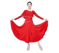 MLYYX Robe de danse de salon lisse pour femme Valse Tango Training Dance Costume Sparkling Foxtrot Flamenco Dancewear, B, M