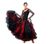 MLYYX Robe de danse professionnelle de salle de bal - Standard international - Robe de danse de valse - Jupe à volants, multicolore, L