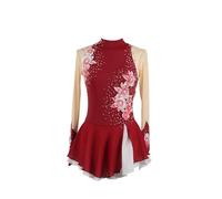 MLYYX Robe d'entraînement de patinage artistique pour filles - Costume d'entraînement de patinage artistique pour femme - Justaucorps de gymnastique - Rouge, M