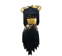 MLYYX Tenue de Danse de Performance Tango Cha Cha à Franges Robes de Danse Latine à Bretelles pour Femmes Combinaison de compétition de Salsa pour Rumba,C,XS