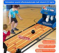 MLYYYDSS Jeu de quilles électronique pour Enfants,avec Tableau de Bord électronique à LED,réinitialisation Automatique,Effet sonore de Simulation,Jeu de quilles d'intérieur Pliable,3.5m/11ft