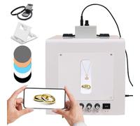 MLYYYDSS Mini boîte à lumière pour Studio Photo, Plateau tournant à 360°, Tente de Photographie pour Bijoux, kit de Tente de Photographie rotative électrique à intensité Variable TB30