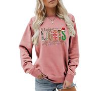 MLZHAN Christmas Lights Are My Favorite Color Sweat-shirt à manches longues pour femme avec lumières colorées amusantes, rose gold, XX-Large