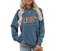 MLZHAN Christmas Lights Are My Favorite Color Sweat-shirt à manches longues pour femme avec lumières colorées amusantes, bleu, S