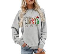 MLZHAN Christmas Lights Are My Favorite Color Sweat-shirt à manches longues pour femme avec lumières colorées amusantes, gris, X-Large