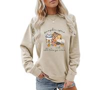 MLZHAN Pumpkin Spice and All Things Joli sweat-shirt pour femme Halloween imprimé citrouille café automne hiver cadeau, Beige, M