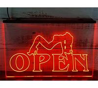 Mlzt Open Neon Signs Sexy Girl LED Neon Lights Wall Decor Shop Bar Studio Party Room Living Room Party Decoration Light Up Signs, Red, 30x20cm