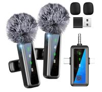 MLZTINGR Microphone Lavalier sans Fil, Affichage Numérique, Plug and Play, Réduction du Bruit AI, Adapté pour iPhone/iPad/PC/Android/Caméra, Micro Cravate, Adapté pour Live/Youtube/Vlog/TikTok