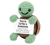 MLZTINGR Tortue positive amusante | Tortue créative au crochet comme cadeau porte-bonheur | Poupée tortue tricotée pour décoration d'anniversaire et cadeaux encourageants