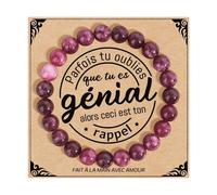 Mm De Bracelet Anneaux Naturelles Femme Original Cadeau Ado Fille Cadeaux Noel Femme Cadeau Anniversaire Bracelet Cadeau Pour Mamie Maman Sœur Collègues Message Hommes Perles Bijoux (D, One Size)