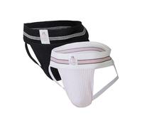 MM Sports sous-vêtement Hommes The Original No. 10 Jockstrap 3 inch Multipack 1x Black + 1x White - Noir - 1 x Taille XL