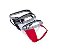 MM Sports - sous-vêtement String Hommes - The Original Swimmer/Jogger Jockstrap 1 inch Multipack Black + White + Red - Taille M