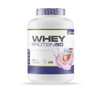 MM Supplements - Whey Protein 80-2 Kg - Fraise - Complément sportif de qualité pure - Whey Protein - Avec Lacprodan d'Arla et Whey - Aide à augmenter la masse musculaire