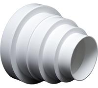 SYSTERM Réducteur universel pour systèmes de ventilation Ø 80-150 mm. Raccord réducteur tube de réduction Ø 80 100 120 125 150. Conduit de ventilation à tuyau rond de ventilation de transition RDRC.