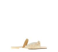 MM6 Maison Margiela - Bow Squared Leather Sandales - Femme - Chaussures - Beige - Taille: 36 EU