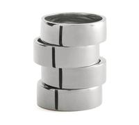 MM6 Maison Margiela - Engraved Numeric Wide Band Ring - Femme - Accessoires - Gris - Taille: M