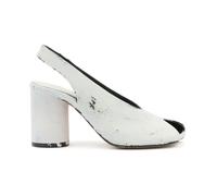 MM6 Maison Margiela - Escarpins à bout ouvert et talon bloc - Femme - Chaussures - Blanc - Taille: 39 EU